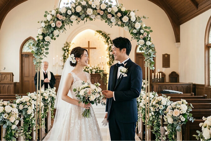 模擬挙式・模擬結婚式の演出・記録用モデル撮影