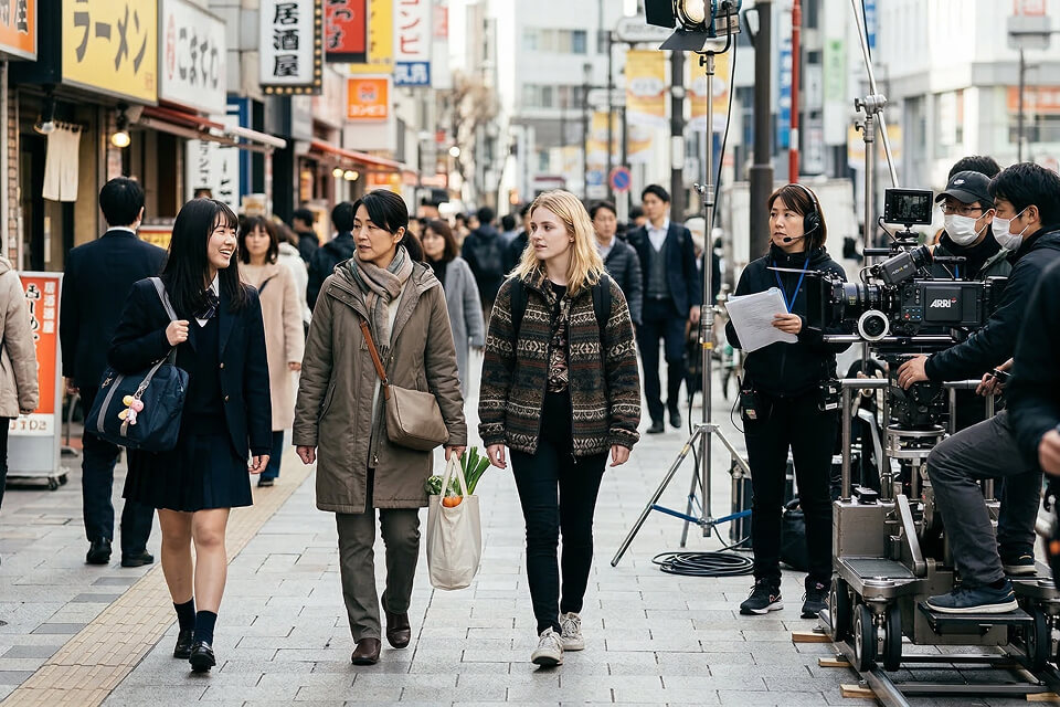 外国人・学生・主婦・通行人役など、シーンに合わせたエキストラを手配