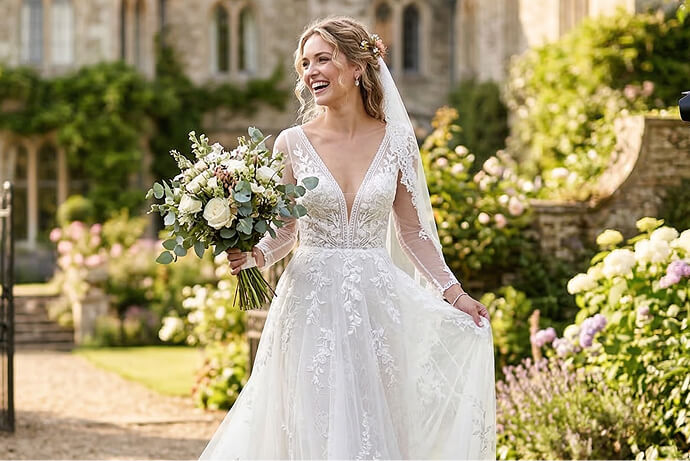 ウェディングドレス・ブライダル広告の外国人モデル撮影