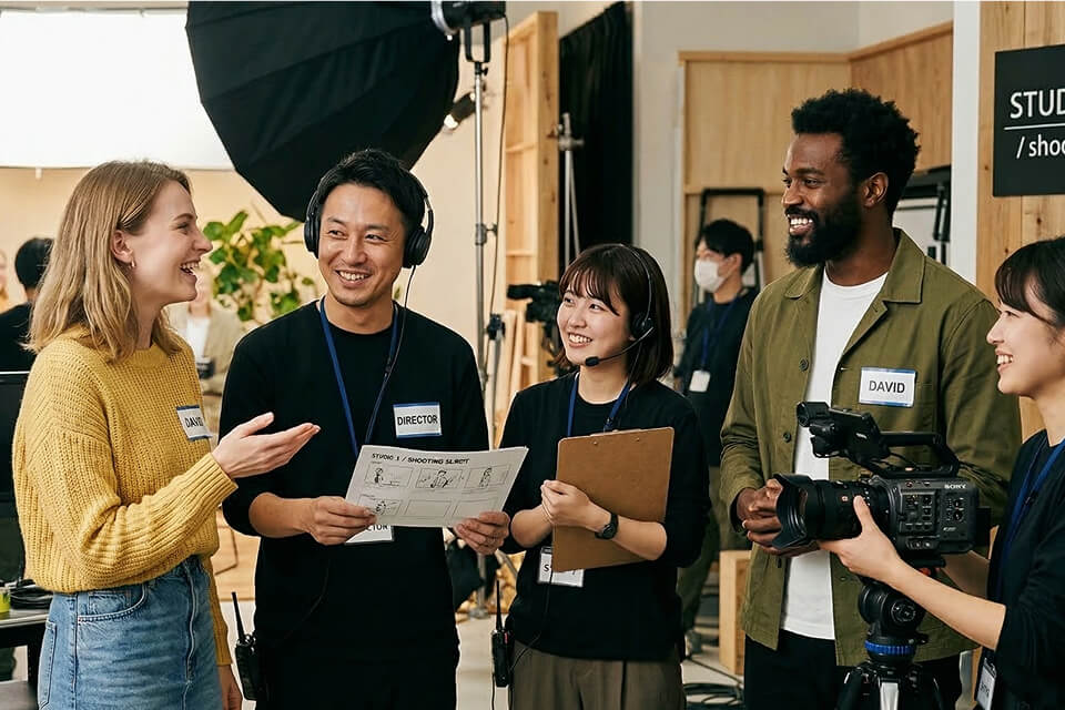 日本語対応可能な外国人モデルも在籍し、現場でのコミュニケーションも安心