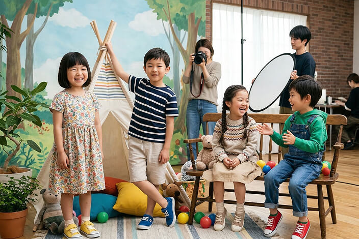 キッズブランドのカタログ・Web掲載用モデル撮影