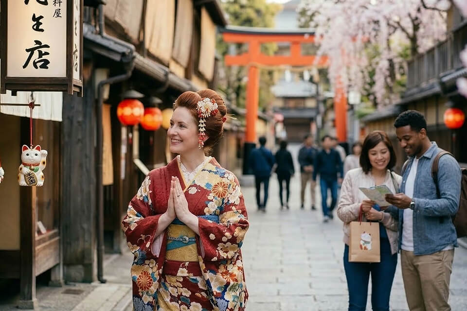 インバウンド向け撮影に外国人の着物モデルもキャスティング