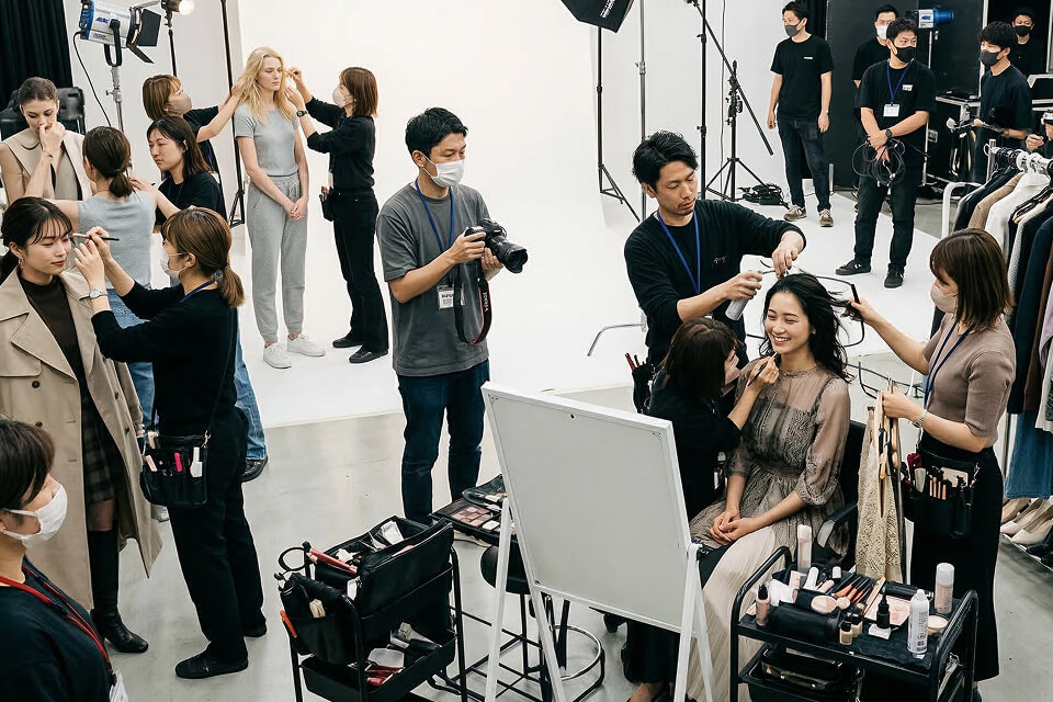 ヘアメイクやスタイリストもセットで一括キャスティング