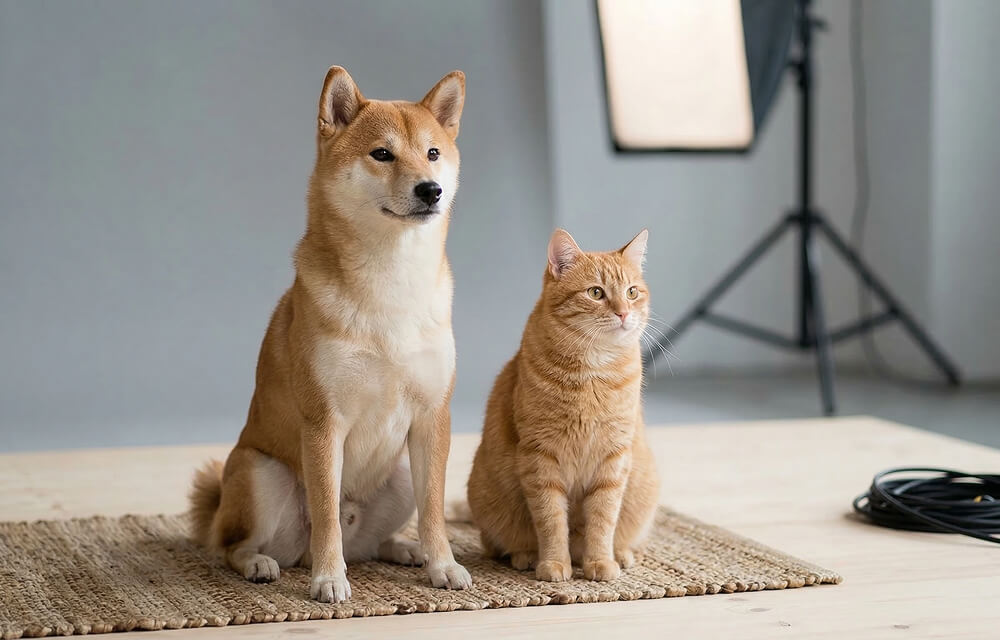 トレーニング済みの犬・猫モデルをキャスティング