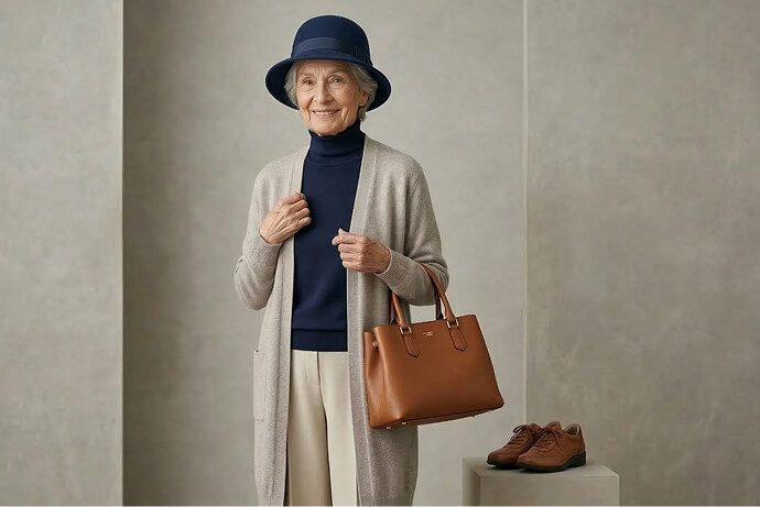 通販・カタログ向けシニアモデルのファッション撮影