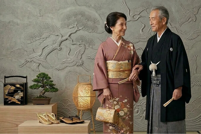 着物・和装ブランドのカタログ用シニアモデル撮影